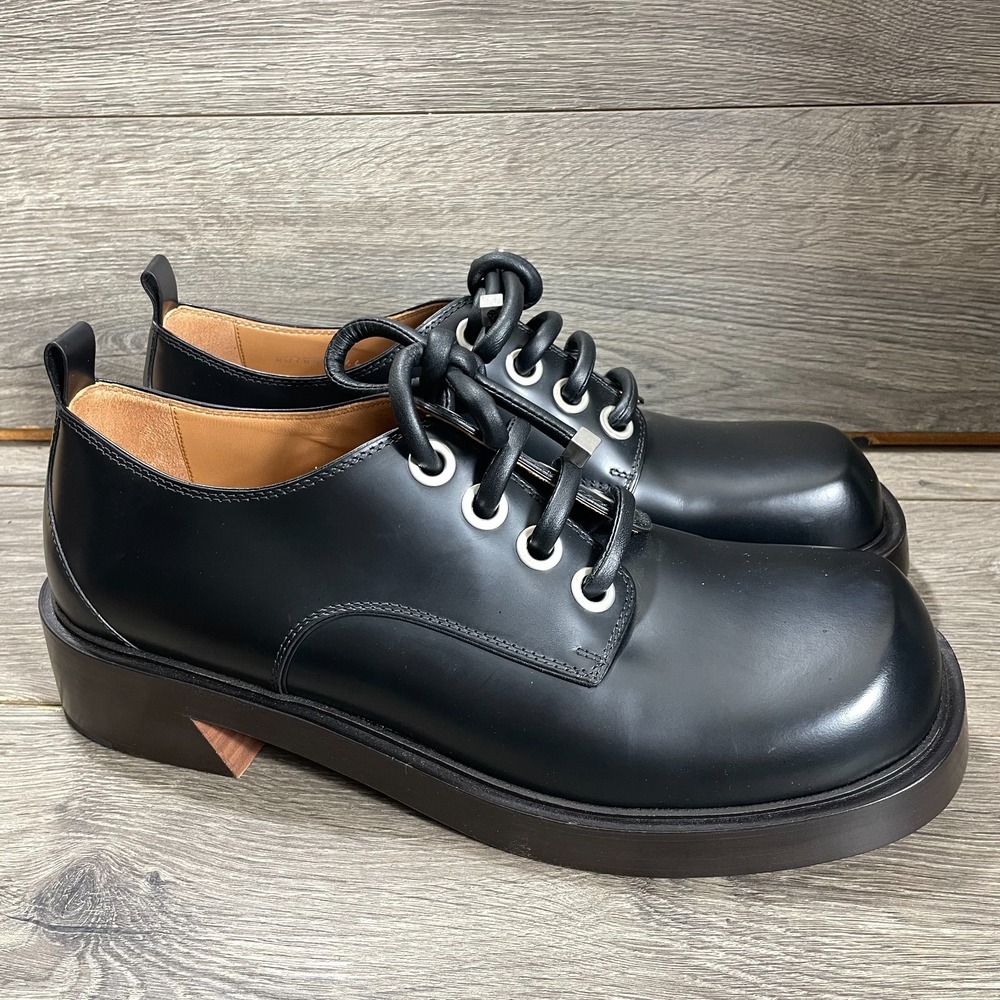 Alexander McQueen Shoes Mens 44 11 Black Calf Leather Skull Derby Designer Italy